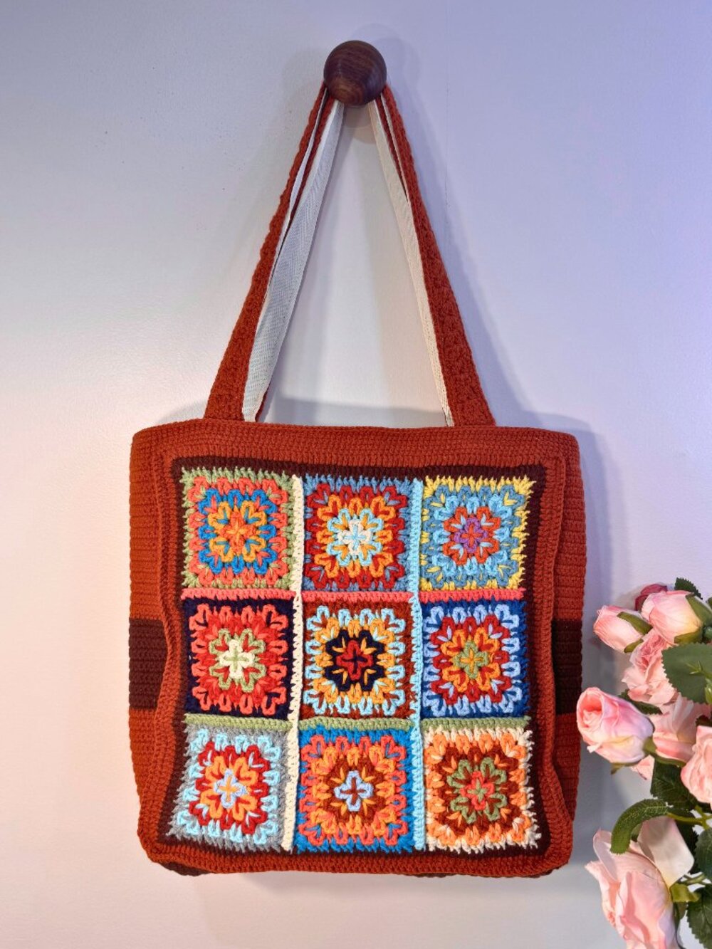 Handmade Sienna Granny Square Tote